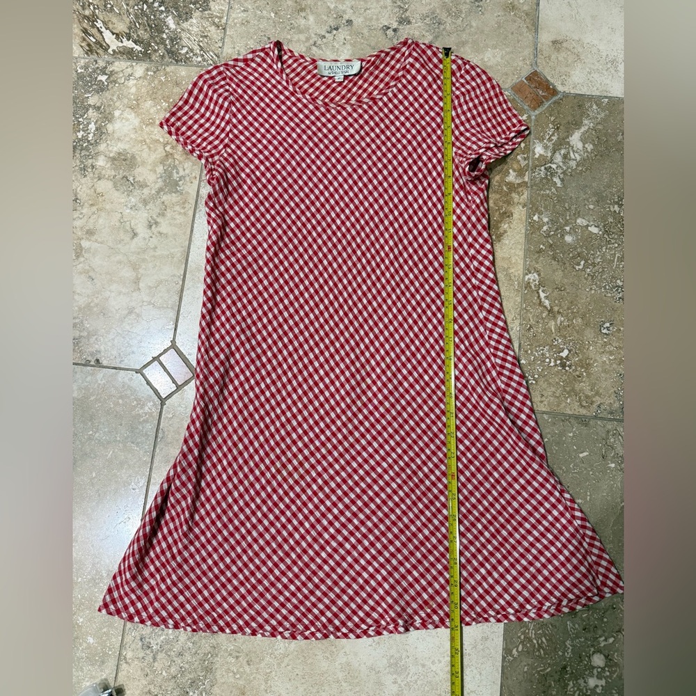 Red and White Gingham Checkered Dress